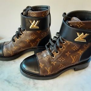 Louis Vuitton LV Monogram Wonderland Flat Ranger Combat boots